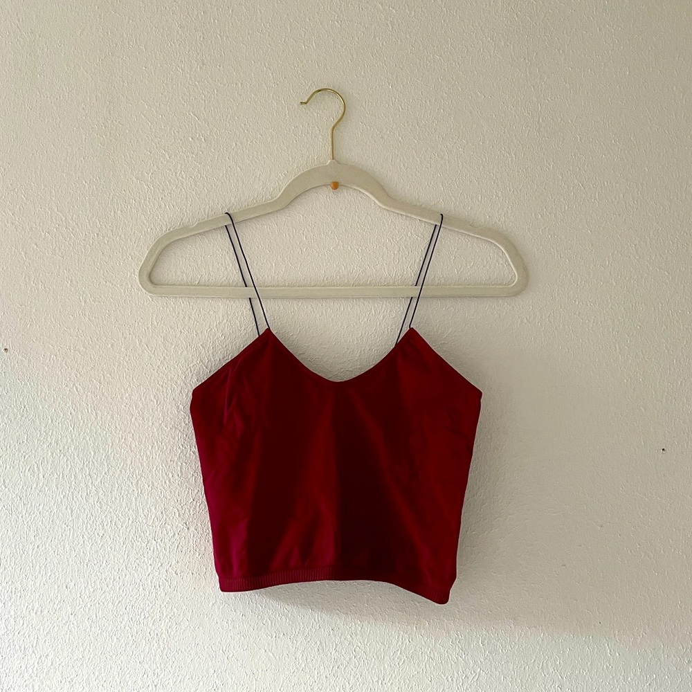 Free People Skinny Strap Brami Seamless Sides Bralette / Cami Romantic Boho